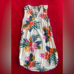 SOLD ✅ Old Navy Women's Sleeveless Floral White Pullover Lined V-Neck Dress S
